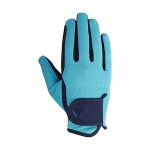 Hy Childrens/Kids Belton Riding Gloves / Navy/Teal